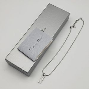 Christian Dior Silver Tag Necklace